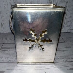Home Accents Lantern Silverlike Snowflake Cut Out Present Holiday Handle Festive